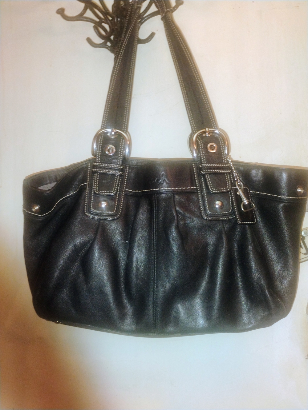 Coach Classic Black Leather Tote Handbag - Women's Bag